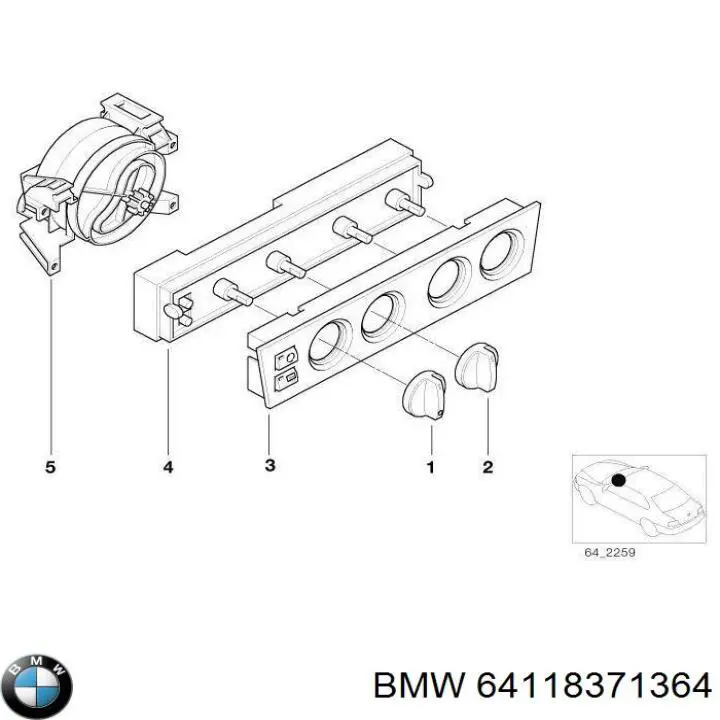 Sterownik trybów ogrzewania/klimatyzacji do BMW 5  E39