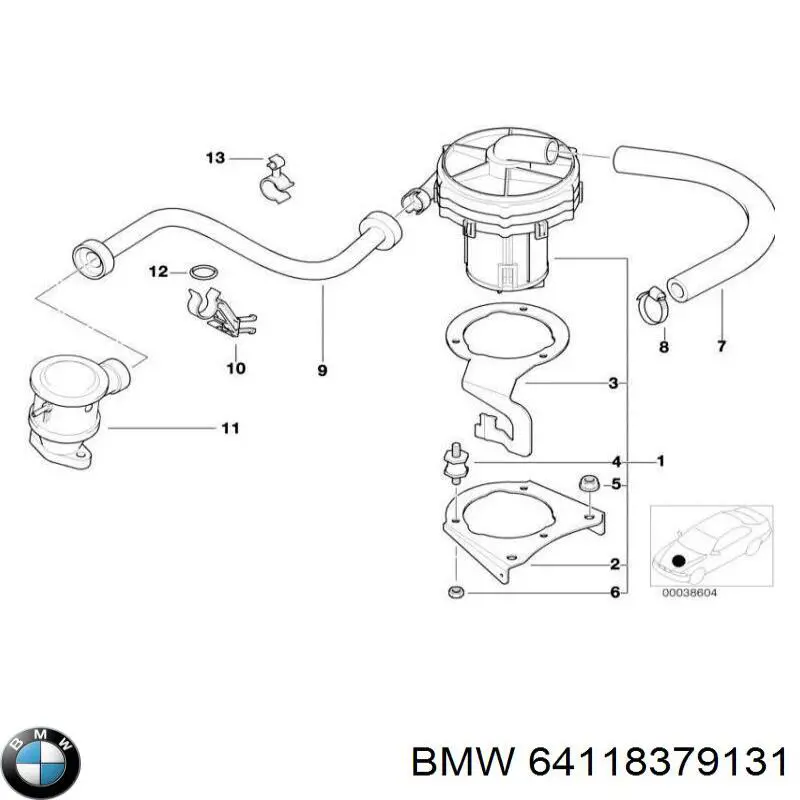 64111378766 BMW pierścień uszczelniający rurkę chłodnicy nagrzewnicy