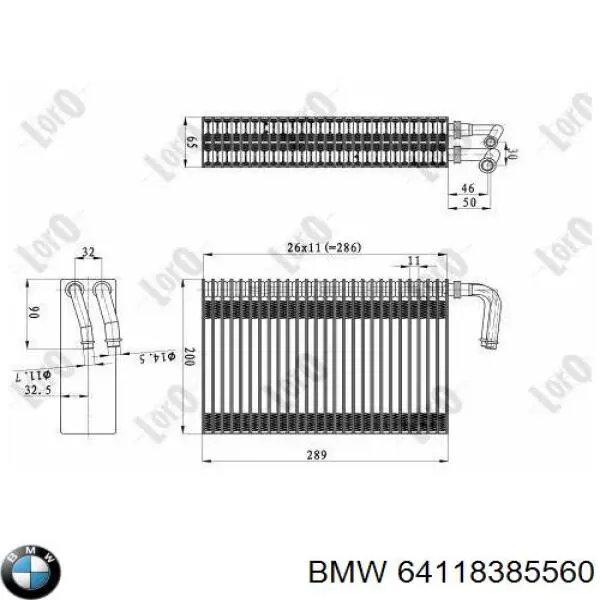 Do koszyka 64118385560 BMW Parownik klimatyzacji