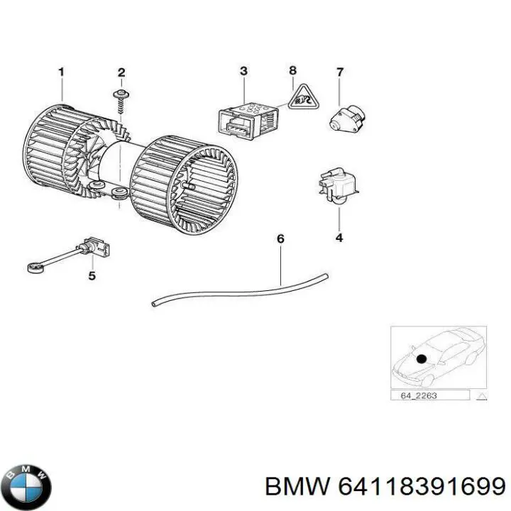 Rezystor wentylatora nagrzewnicy (ogrzewacza kabiny) BMW 64118391699 cena, od 16,88 USD