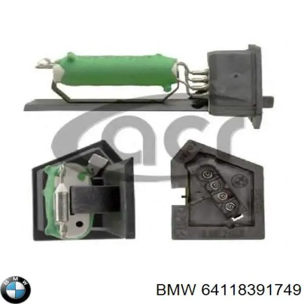 Rezystor wentylatora nagrzewnicy (ogrzewacza kabiny) BMW 64118391749 cena, od 15,72 USD