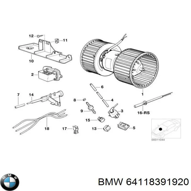 Silniczek wentylatora nagrzewnicy (ogrzewacza wnętrza) BMW 64118391920 cena, od 83,33 USD