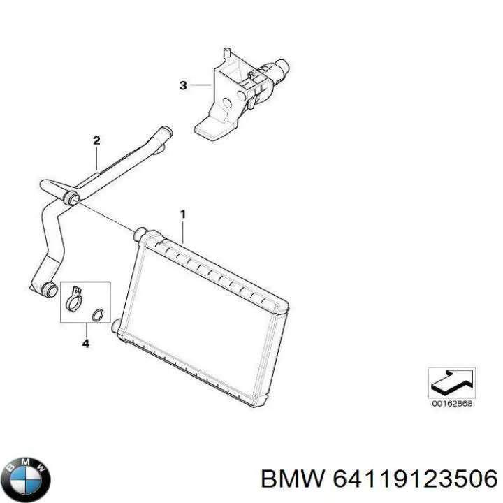 Do koszyka 64119123506 BMW Chłodnica nagrzewnicy (ogrzewacza)
