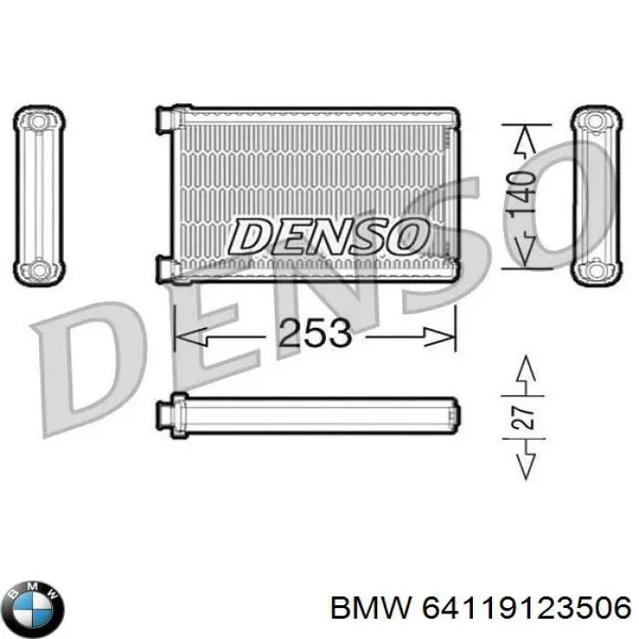 64119123506 BMW Chłodnica nagrzewnicy (ogrzewacza)