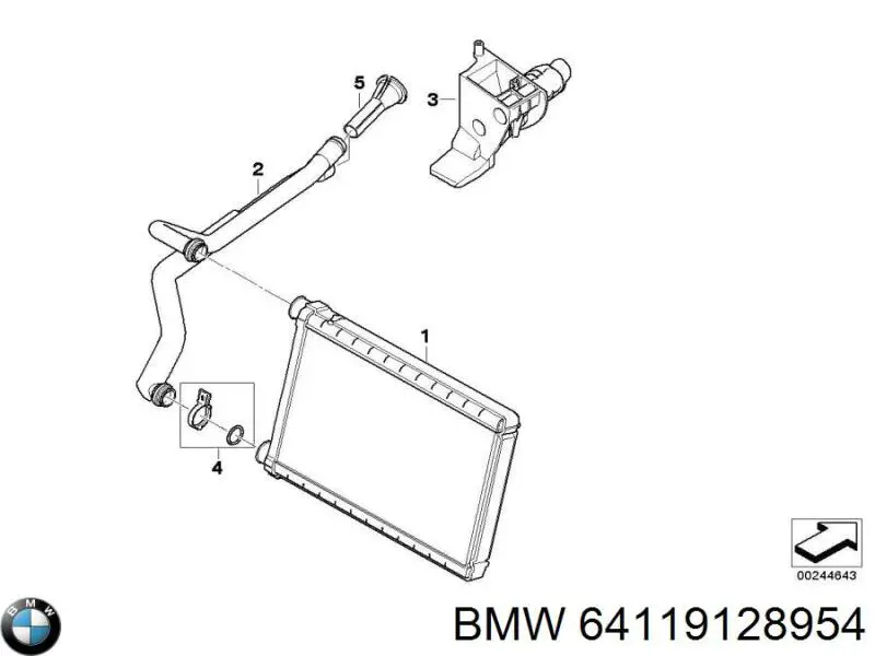 Do koszyka 64119128954 BMW Chłodnica nagrzewnicy (ogrzewacza)