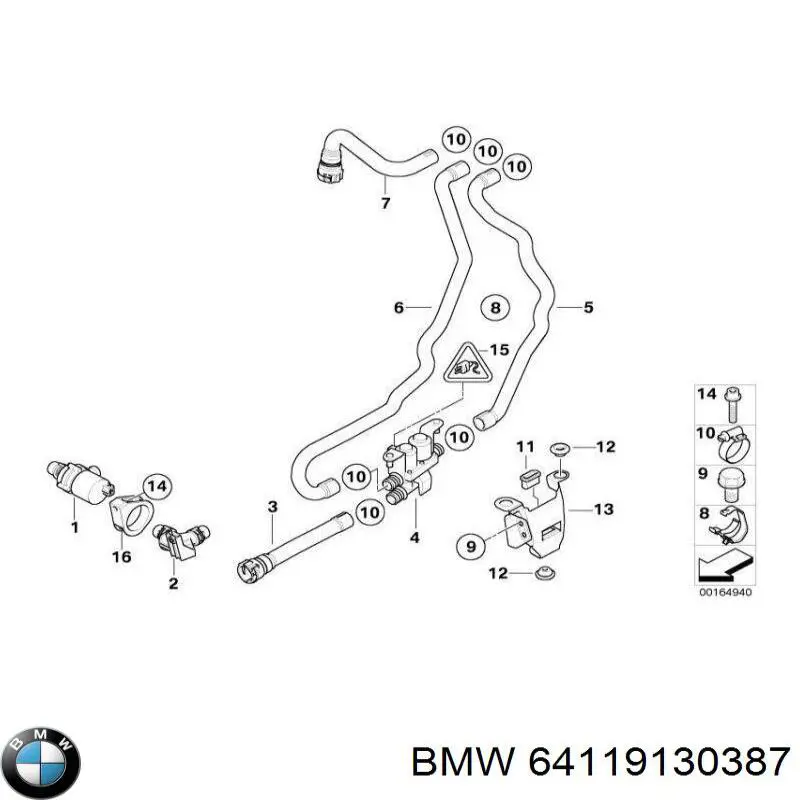 64119130387 BMW pompa chłodzenia wodą, dodatkowa elektryczna