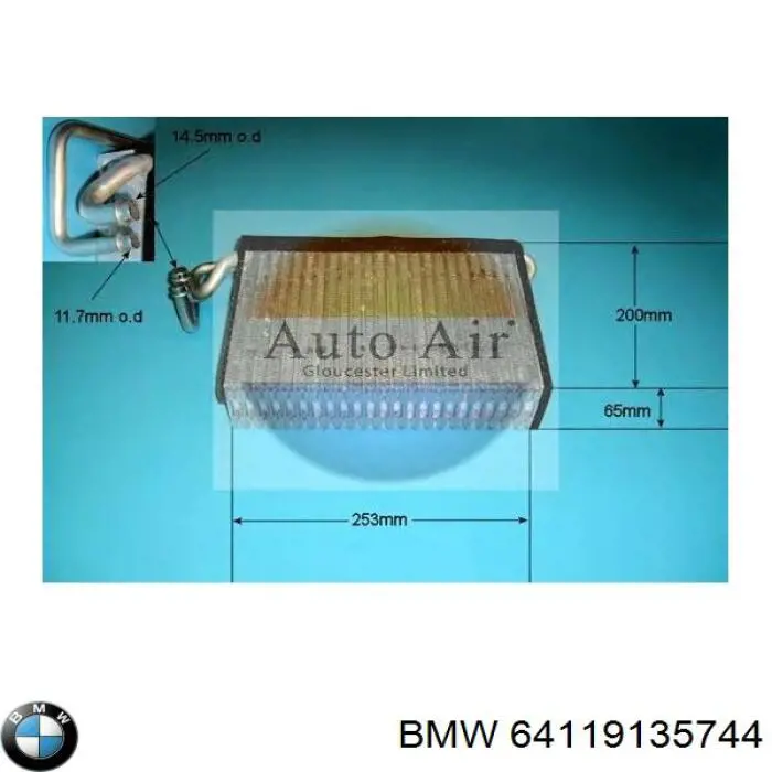 Parownik klimatyzacji BMW 64119135744
