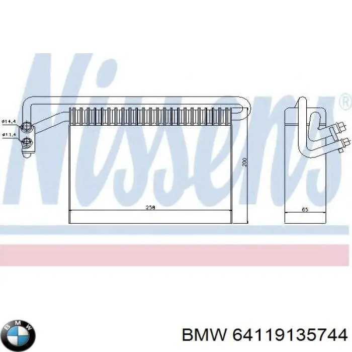 Parownik klimatyzacji 64119135744 BMW