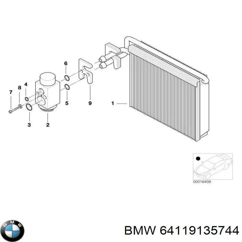 64119135744 BMW Parownik klimatyzacji
