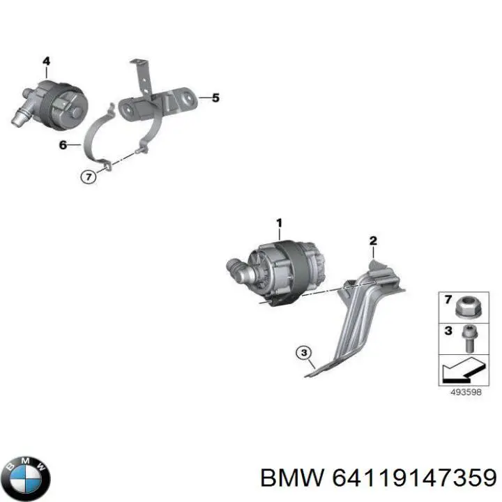 64119147359 BMW Pompa chłodzenia wodą, dodatkowa elektryczna