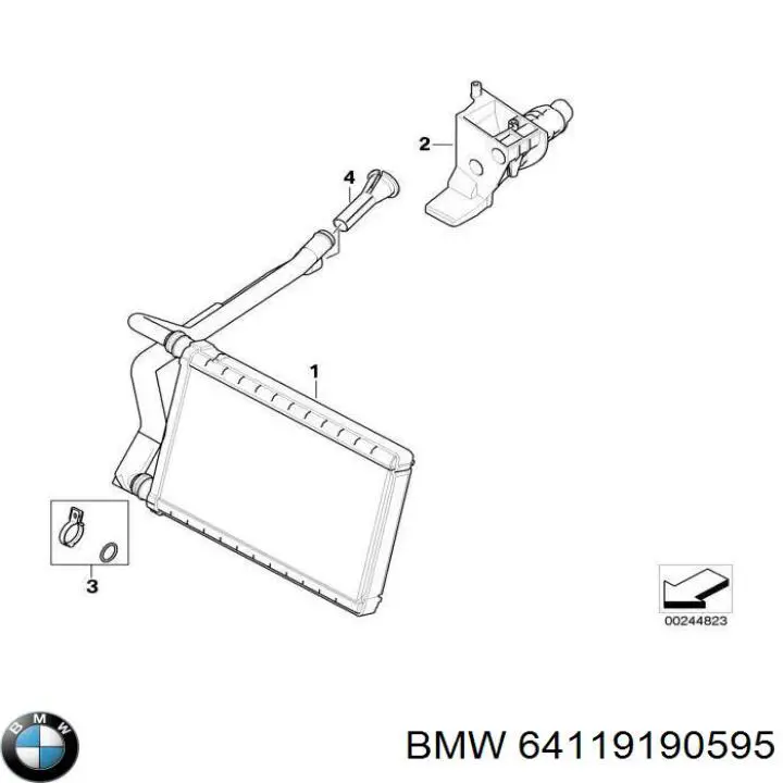 64119190595 BMW Chłodnica nagrzewnicy (ogrzewacza)