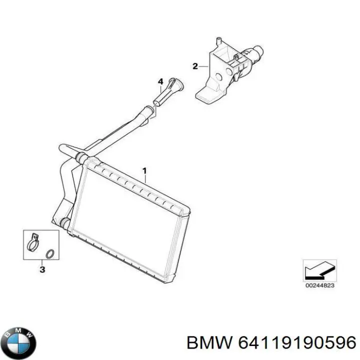 64119190596 BMW Chłodnica nagrzewnicy (ogrzewacza)