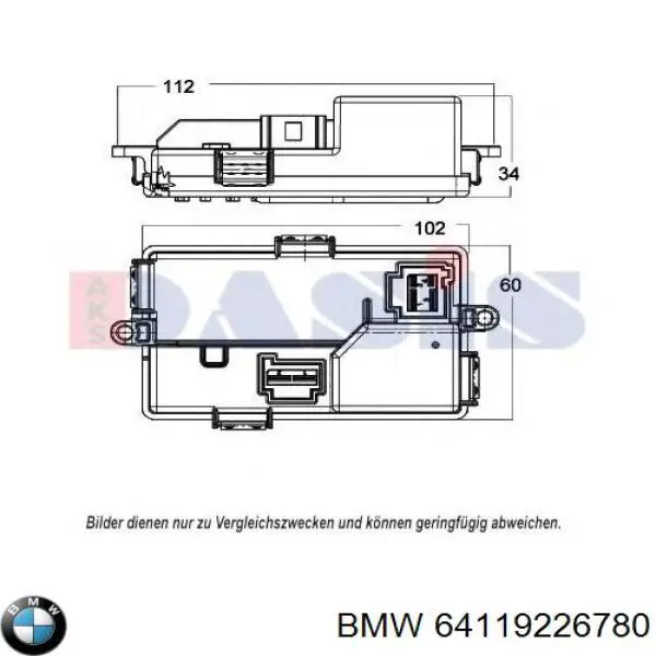 Rezystor wentylatora nagrzewnicy (ogrzewacza kabiny) BMW 64119226780 cena, od 75,41 USD