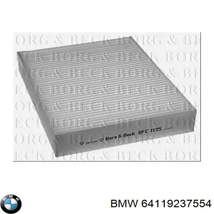Filtr kabiny BMW 64119237554 cena, od 8,59 USD