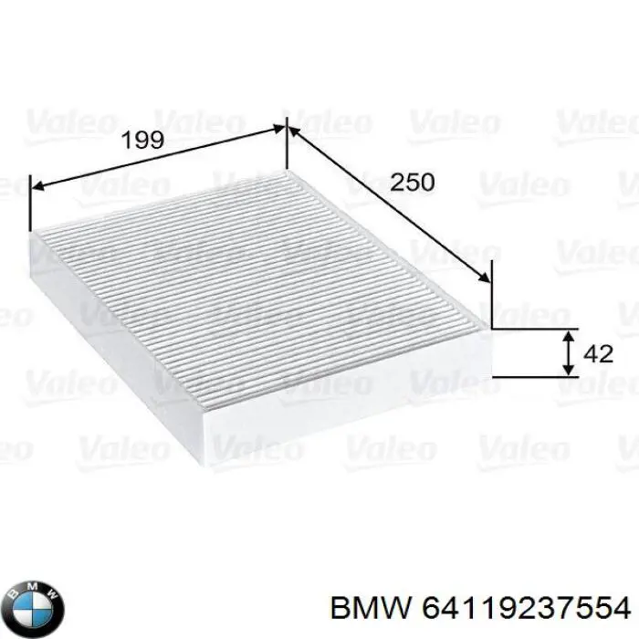 Filtr kabiny BMW 64119237554