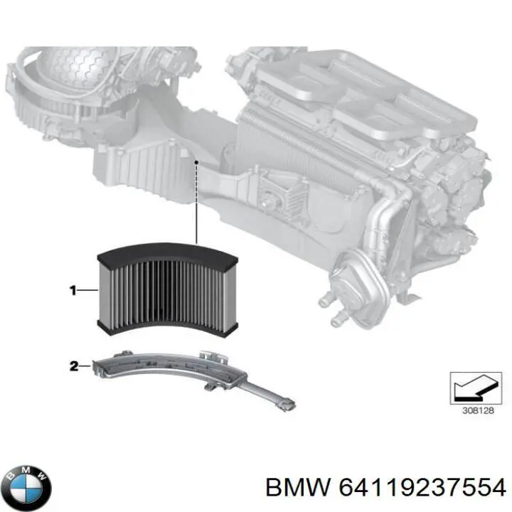 Do koszyka 64119237554 BMW Filtr kabiny