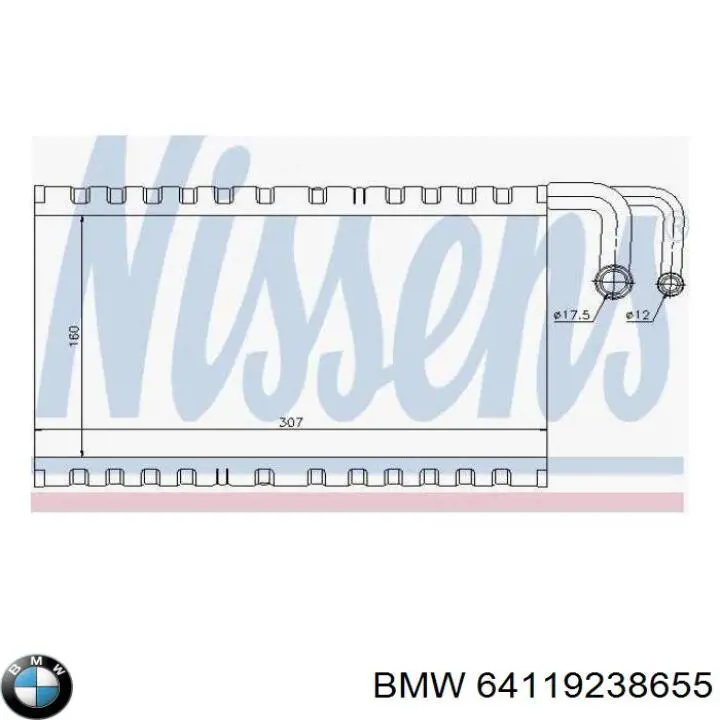 Parownik klimatyzacji BMW 64119238655 cena, od 120,88 USD