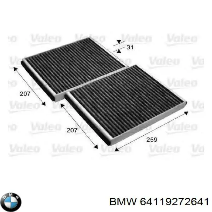 Filtr kabiny BMW 64119272641