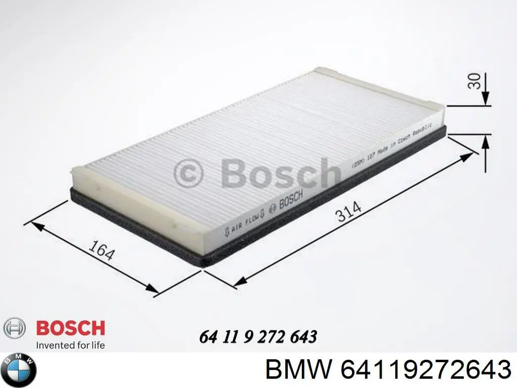 Do koszyka 64119272643 BMW Filtr kabiny