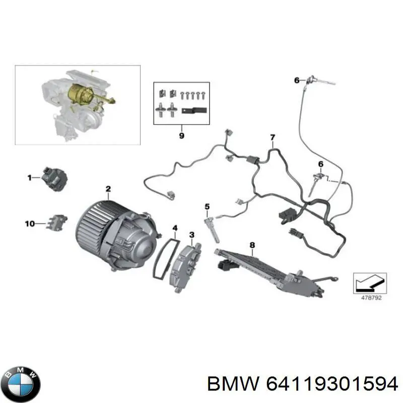 Rezystor wentylatora nagrzewnicy (ogrzewacza kabiny) do BMW X1 (F48)