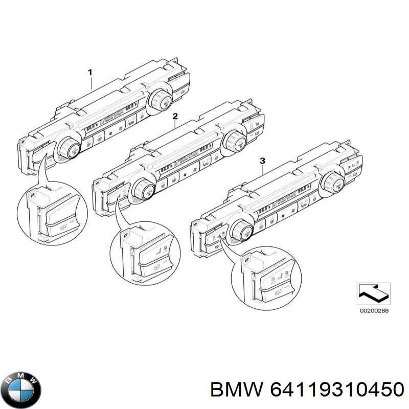 Sterownik trybów ogrzewania/klimatyzacji BMW 64119310450 cena, od 92,82 USD