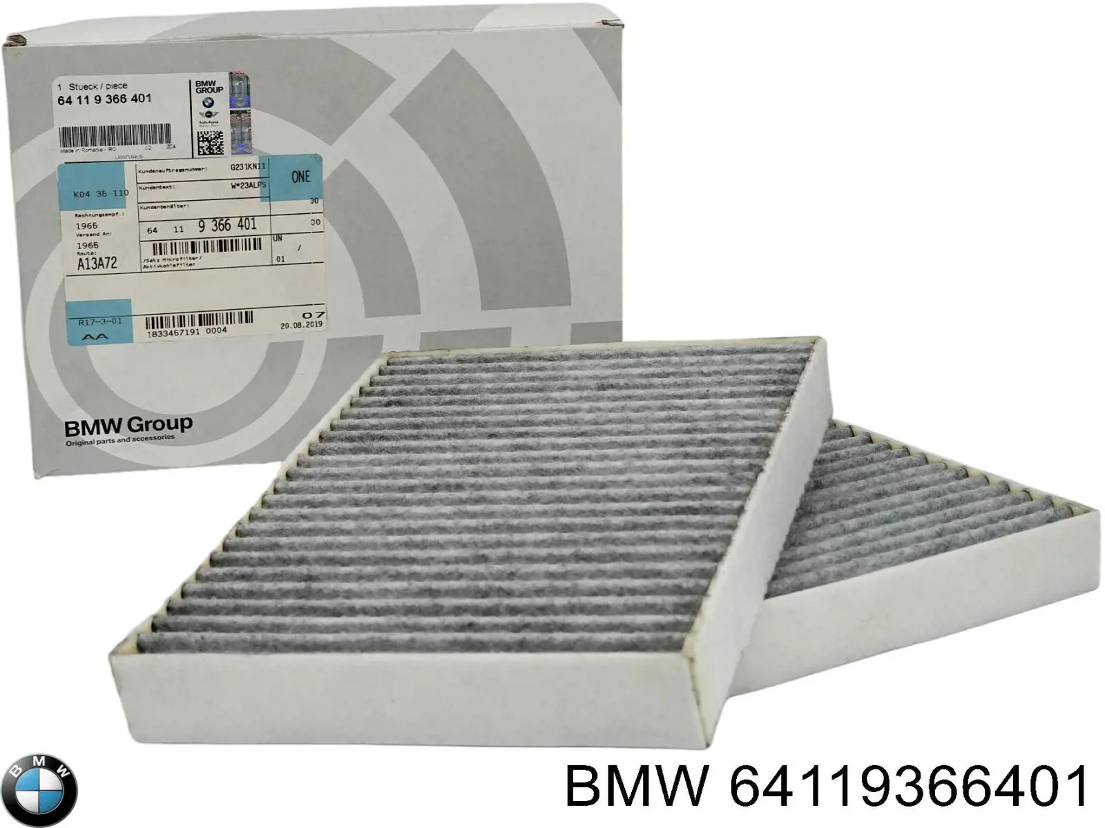Do koszyka 64119366401 BMW Filtr kabiny