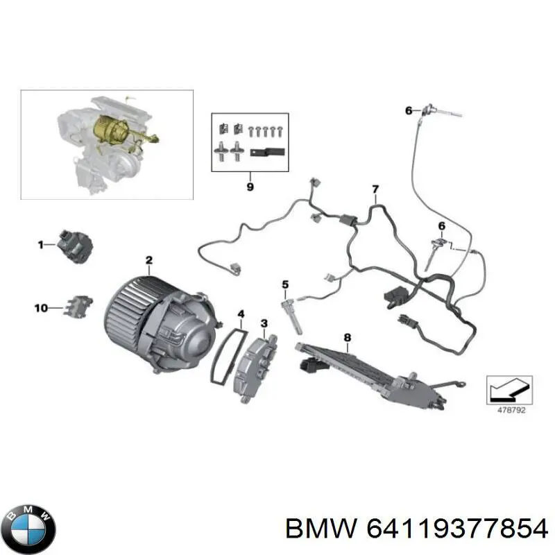 Rezystor wentylatora nagrzewnicy (ogrzewacza kabiny) do BMW 2 (F45)