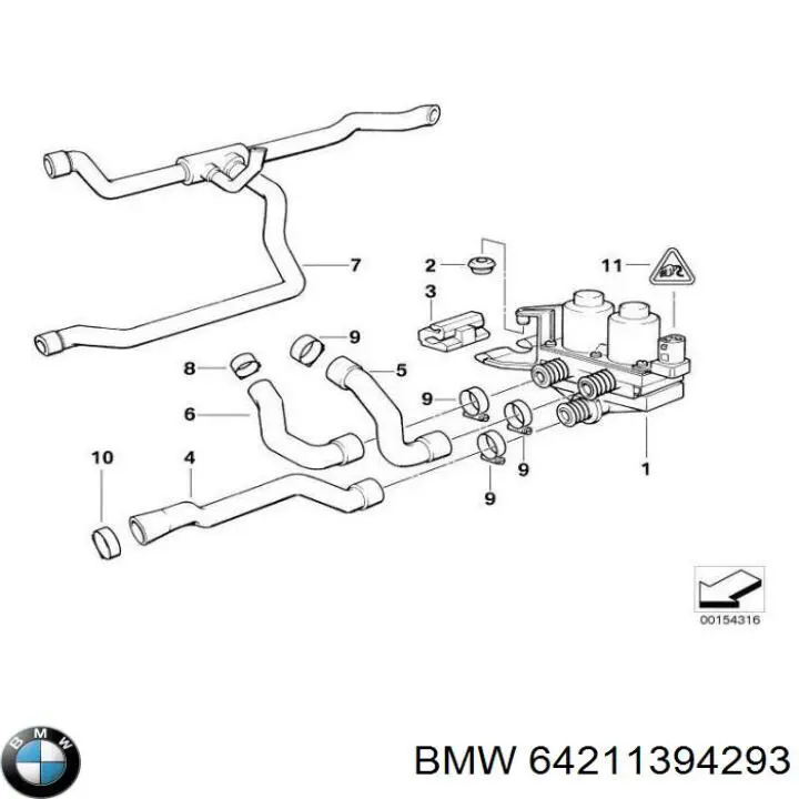 Przewód (króciec) układu chłodzenia BMW 64211394293 cena, od 17,72 USD