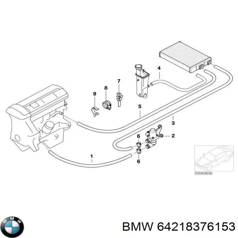 Przewód (króciec) układu chłodzenia BMW 64218376153 cena, od 27,23 USD
