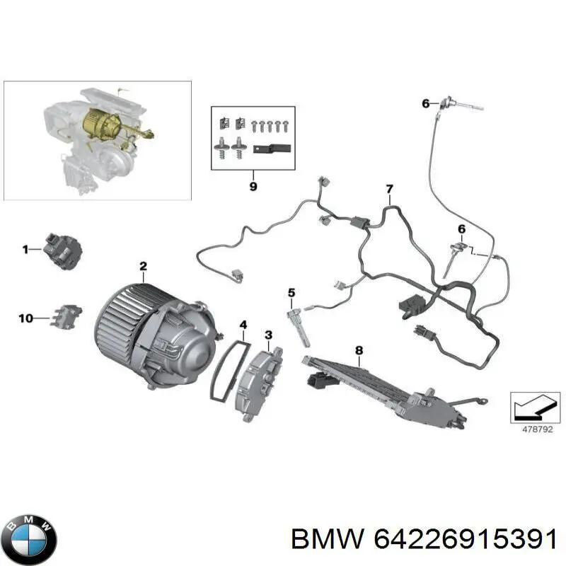 64226915391 BMW Czujnik temperatury wewnętrznej