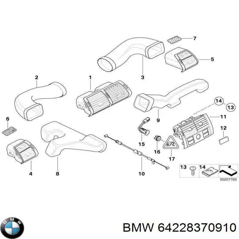 Kratka wentylacyjna tylna do BMW X5 (E53)