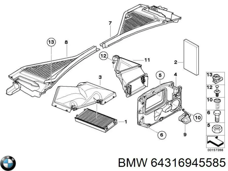 Filtr kabiny 64316945585 BMW