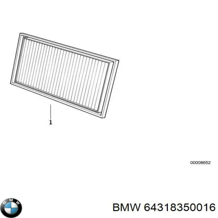 64318350016 BMW filtr kabiny