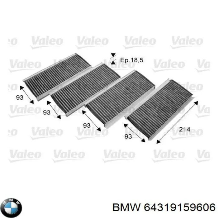 64319159606 BMW Filtr kabiny