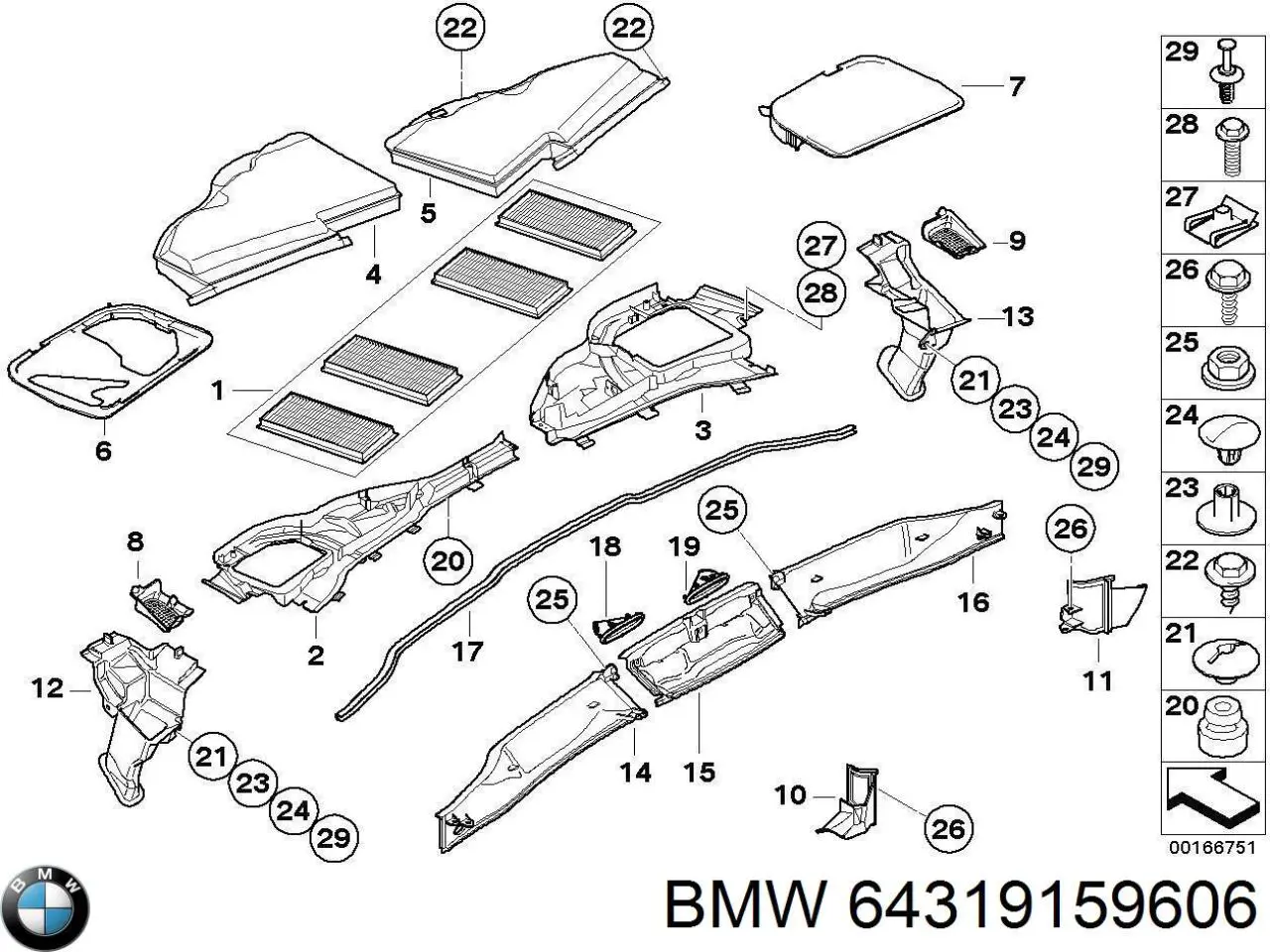 64319159606 BMW Filtr kabiny