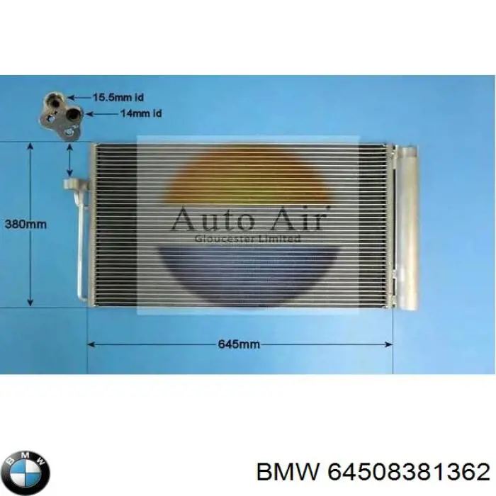 Chłodnica klimatyzacji BMW 64508381362 cena, od 108,57 USD