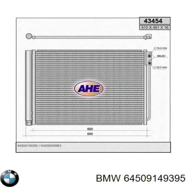 Do koszyka 64509149395 BMW Chłodnica klimatyzacji