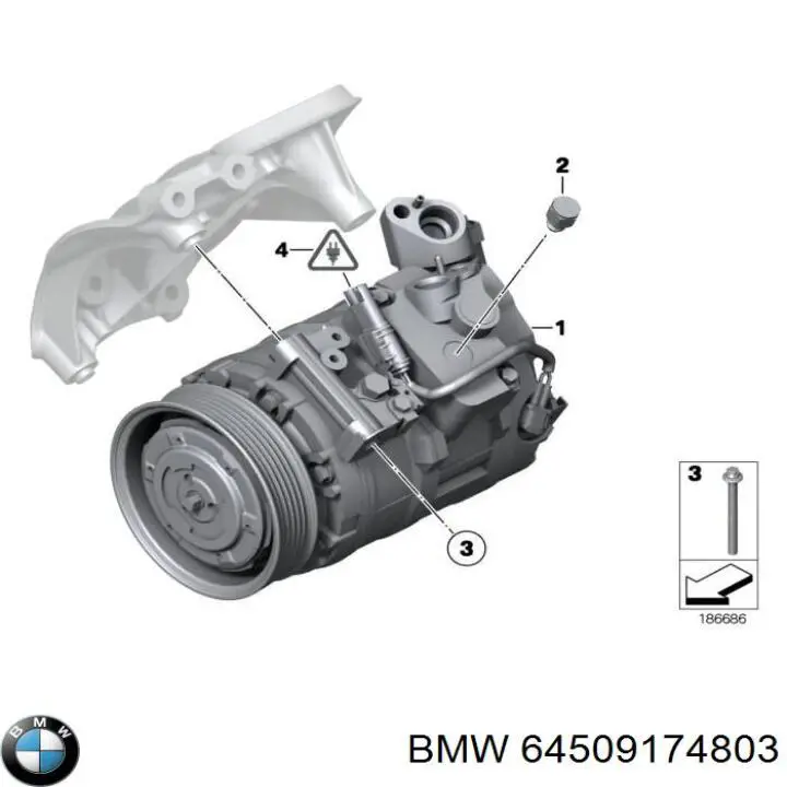 Sprężarka klimatyzacji 64509174803 BMW