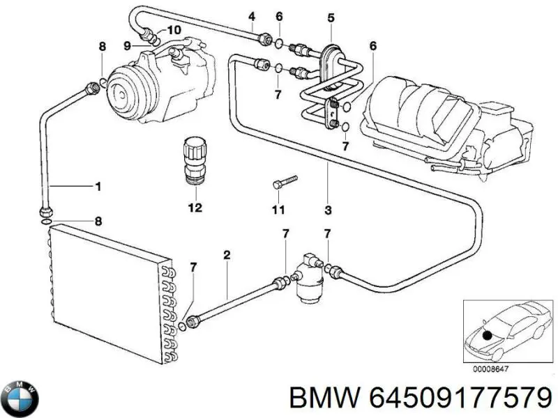 Zawór napełniania klimatyzacji do BMW 5 (E60)