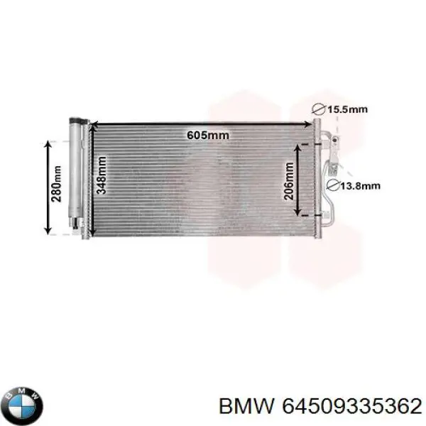 Chłodnica klimatyzacji BMW 64509335362 cena, od 171,11 USD