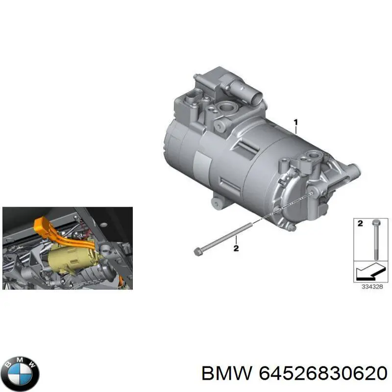 Sprężarka klimatyzacji BMW 64529364867 cena, od 1093,24 USD