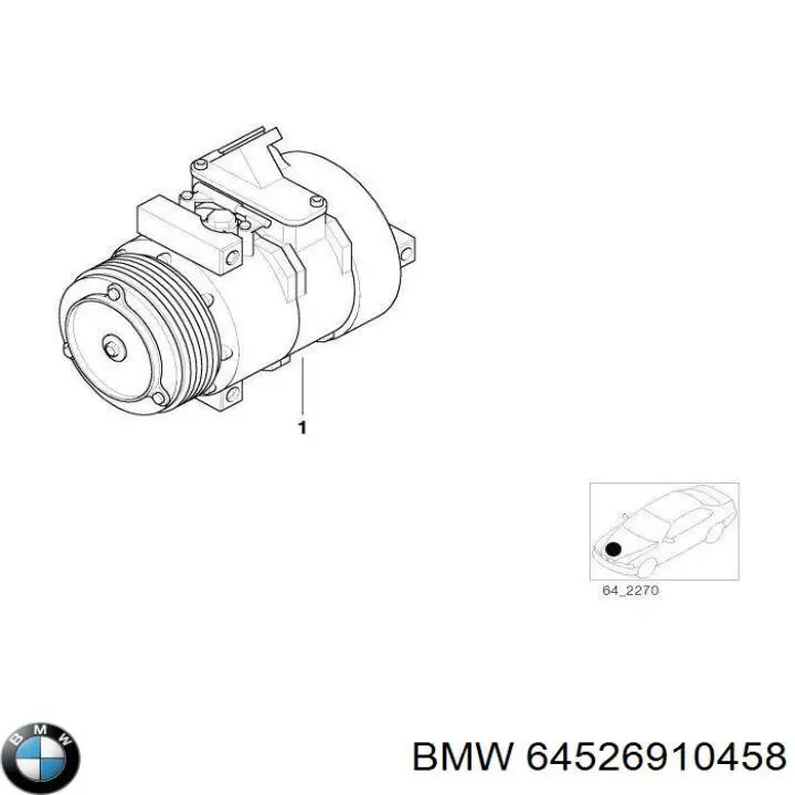Sprężarka klimatyzacji BMW 64526910458 cena, od 110,33 USD