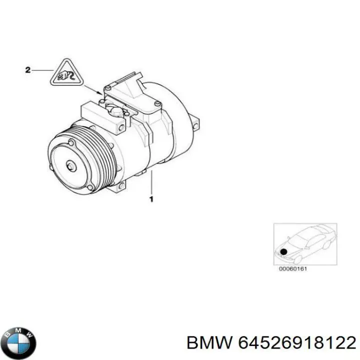 Sprężarka klimatyzacji BMW 64526918122 cena, od 163,45 USD