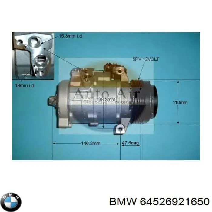 Sprężarka klimatyzacji 64526921650 BMW