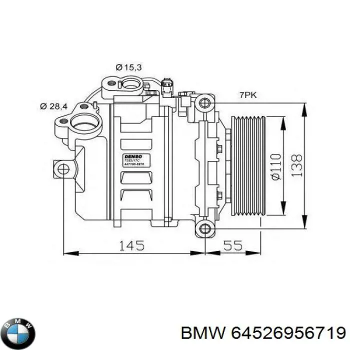 Sprężarka klimatyzacji 64526956719 BMW