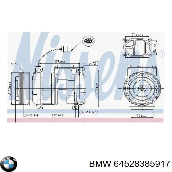 Sprężarka klimatyzacji BMW 64528385917 cena, od 152,45 USD