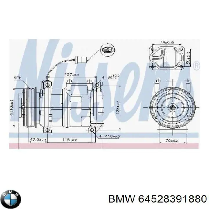 Sprężarka klimatyzacji BMW 64528391880 cena, od 152,45 USD
