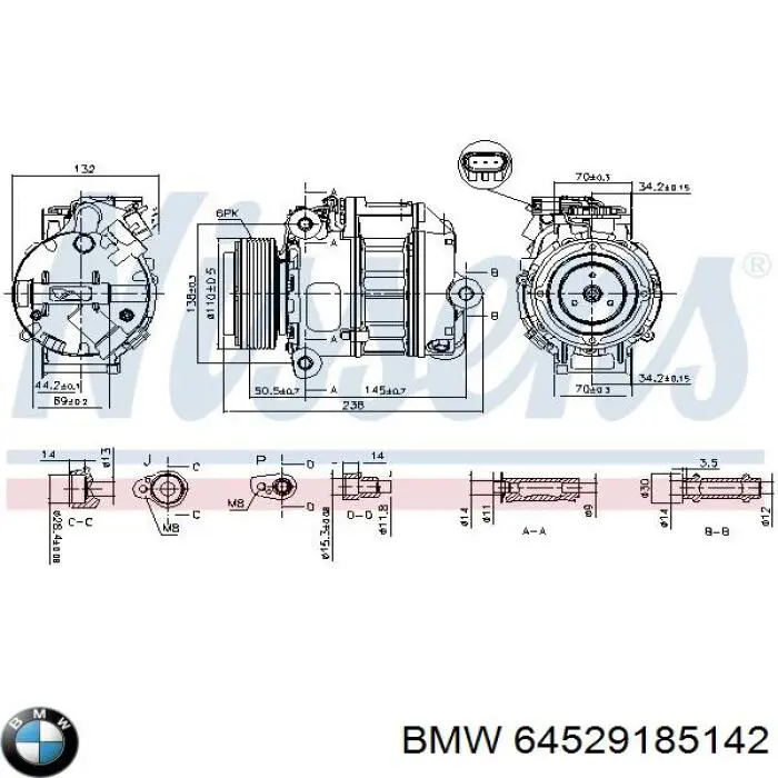 Sprężarka klimatyzacji 64529185142 BMW