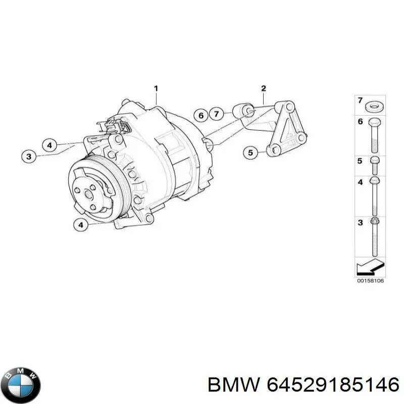64529185146 BMW Sprężarka klimatyzacji