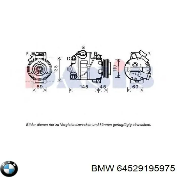 64529195975 BMW Sprężarka klimatyzacji